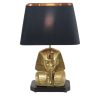 Vintage Messing Farao Tafellamp Hollywood Regency 56cm