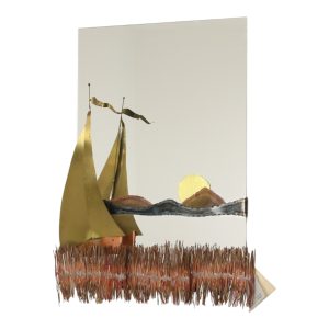 Koperen en Messing Boot Design Spiegel Daniel D'Haeseleer 1970s