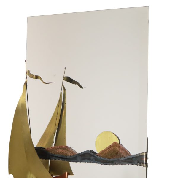 Koperen en Messing Boot Design Spiegel Daniel D'Haeseleer 1970s