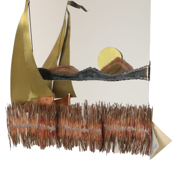 Koperen en Messing Boot Design Spiegel Daniel D'Haeseleer 1970s