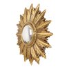 Vintage Zonnespiegel Sunburst Spiegel Bladgoud Hars 56cm