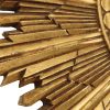 Vintage Zonnespiegel Sunburst Spiegel Bladgoud Hars 56cm