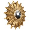 Vintage Zonnespiegel Sunburst Spiegel Bladgoud Hars 56cm