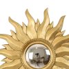 Vintage Gouden Zonnespiegel Sunburst Convex Spiegel 54cm