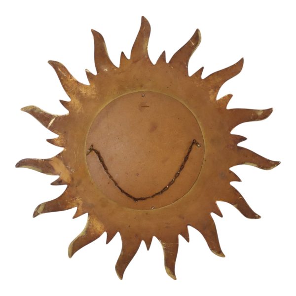 Vintage Gouden Zonnespiegel Sunburst Convex Spiegel 54cm
