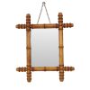Antieke Houten Spiegel Faux Bamboe Chinoiserie 40x34cm
