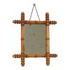 Antieke Houten Spiegel Faux Bamboe Chinoiserie 40x34cm