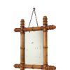 Antieke Houten Spiegel Faux Bamboe Chinoiserie 40x34cm