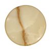 Vintage Messing Tafeltje met Rond Onyx Marmeren Blad