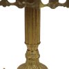 Vintage Messing Tafeltje met Rond Onyx Marmeren Blad
