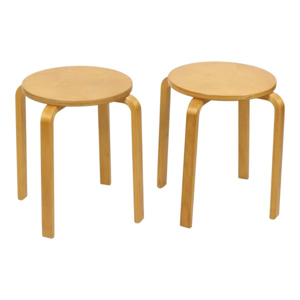 Set van 2 Vintage Ikea Frosta Krukken Beukenhout Jaren 90 Set van 2 Vintage Ikea Frosta Krukken Beukenhout Jaren 90