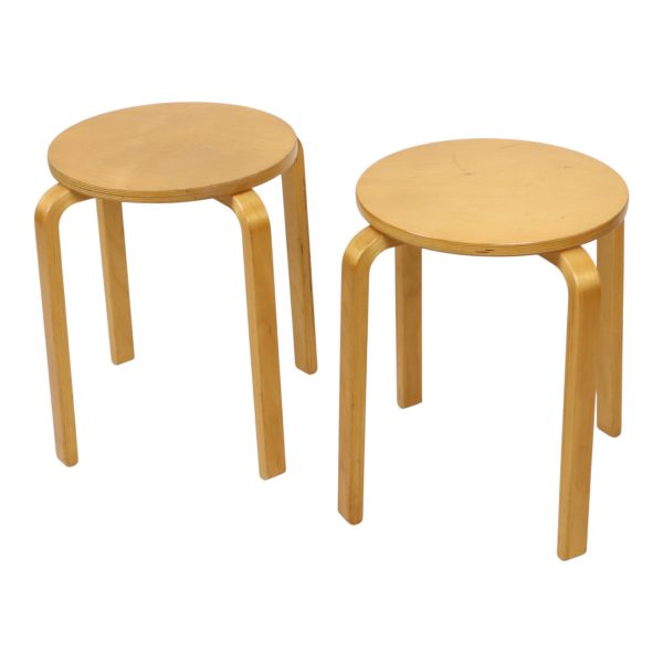 Set van 2 Vintage Ikea Frosta Krukken Beukenhout Jaren 90 Set van 2 Vintage Ikea Frosta Krukken Beukenhout Jaren 90