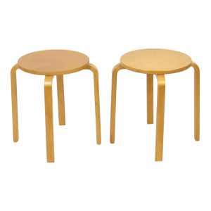 Set van 2 Vintage Ikea Frosta Krukken Beukenhout Jaren 90