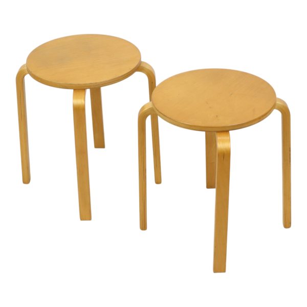Set van 2 Vintage Ikea Frosta Krukken Beukenhout Jaren 90 Set van 2 Vintage Ikea Frosta Krukken Beukenhout Jaren 90