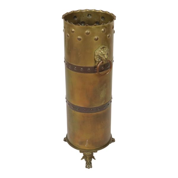 Unieke Obus Paraplubak XL Trench Art 1915 WO1 Leeuwenkoppen Unieke Obus Paraplubak XL Trench Art 1915 WO1 Leeuwenkoppen