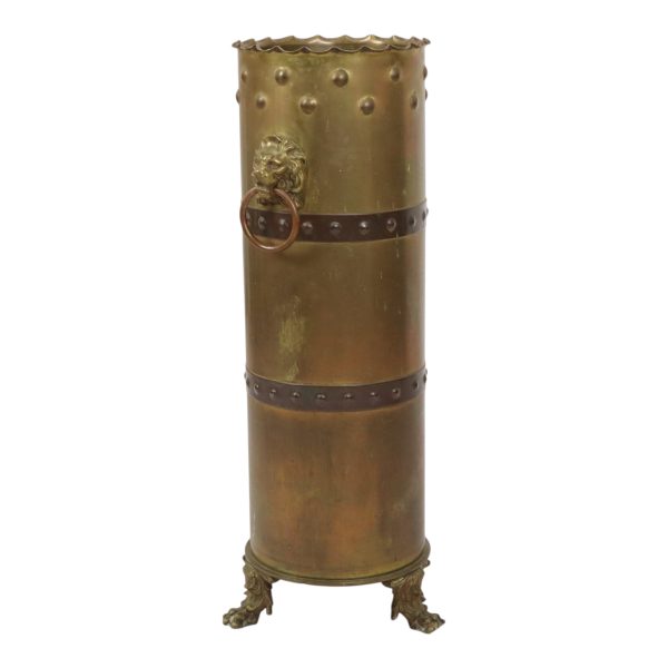 Unieke Obus Paraplubak XL Trench Art 1915 WO1 Leeuwenkoppen Unieke Obus Paraplubak XL Trench Art 1915 WO1 Leeuwenkoppen