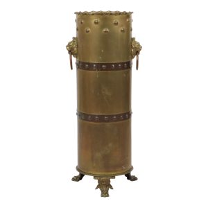 Unieke Obus Paraplubak XL Trench Art 1915 WO1 Leeuwenkoppen