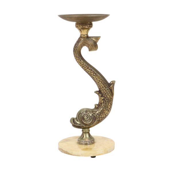 Mid Century Staande Asbak Mythische Dolfijn Frankrijk 48cm