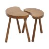 Vintage Houten Krukjes Niervormige Nesttafels Massief Hout