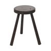 Oude Rustieke Driepoot Kruk Massief Gebeitst Hout 45cm Oude Rustieke Driepoot Kruk Massief Gebeitst Hout 45cm
