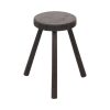 Oude Rustieke Driepoot Kruk Massief Gebeitst Hout 45cm Oude Rustieke Driepoot Kruk Massief Gebeitst Hout 45cm