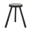 Oude Rustieke Driepoot Kruk Massief Gebeitst Hout 45cm Oude Rustieke Driepoot Kruk Massief Gebeitst Hout 45cm