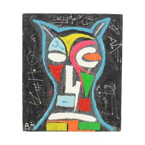 Abstract Schilderij op Doek Uil Hedendaagse Kunst 55cm