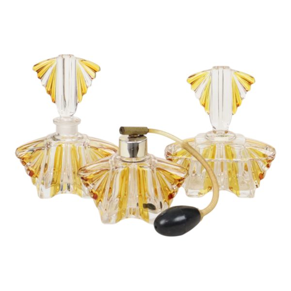 Art Deco Parfum Flesjes Boudoir Set Kristal Ernst Buder Art Deco Parfum Flesjes Boudoir Set Kristal Ernst Buder