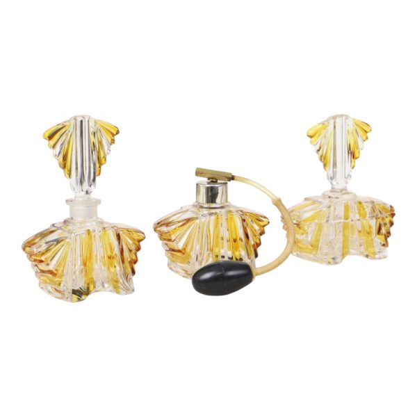 Art Deco Parfum Flesjes Boudoir Set Kristal Ernst Buder Art Deco Parfum Flesjes Boudoir Set Kristal Ernst Buder