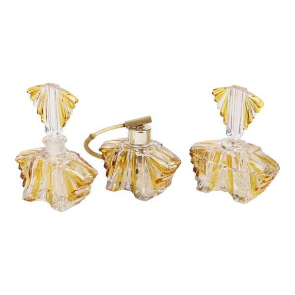 Art Deco Parfum Flesjes Boudoir Set Kristal Ernst Buder Art Deco Parfum Flesjes Boudoir Set Kristal Ernst Buder