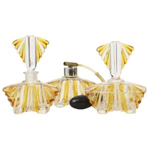 Art Deco Parfum Flesjes Boudoir Set Kristal Ernst Buder