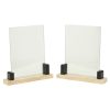Set van 2 Art Deco Fotolijsten Zwart Beige Marmer 26cm