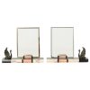 Set Grote Marmeren Art Deco Fotolijsten met Vogels Jaren 30