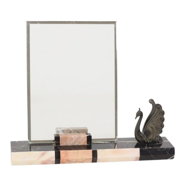 Set Grote Marmeren Art Deco Fotolijsten met Vogels Jaren 30
