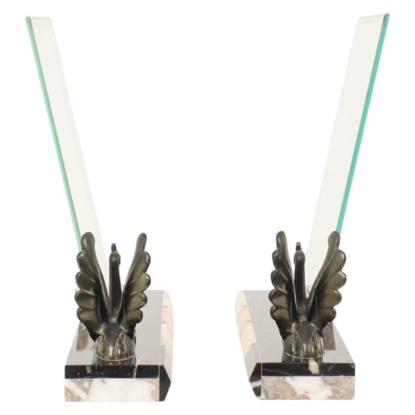 Set Grote Marmeren Art Deco Fotolijsten met Vogels Jaren 30