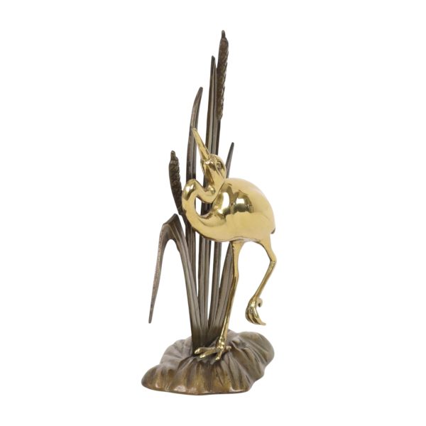 Mid Century Messing Beeldje Reiger Gepatineerd Metaal 32m Mid Century Messing Beeldje Reiger Gepatineerd Metaal 32m