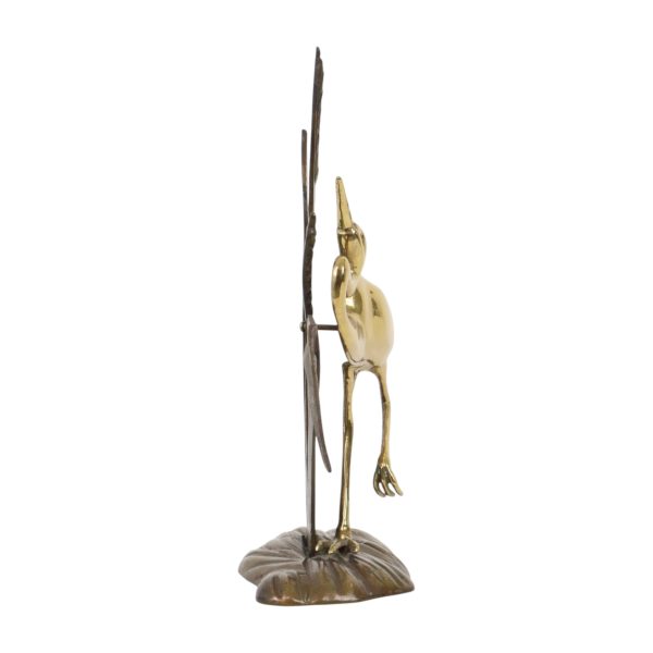 Mid Century Messing Beeldje Reiger Gepatineerd Metaal 32m Mid Century Messing Beeldje Reiger Gepatineerd Metaal 32m