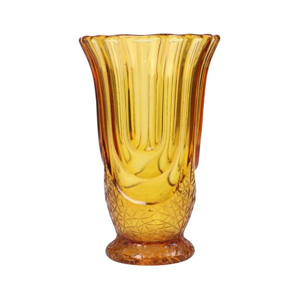 Amberkleurige Art Deco Vaas Luxor Scailmont Henri Heemskerk