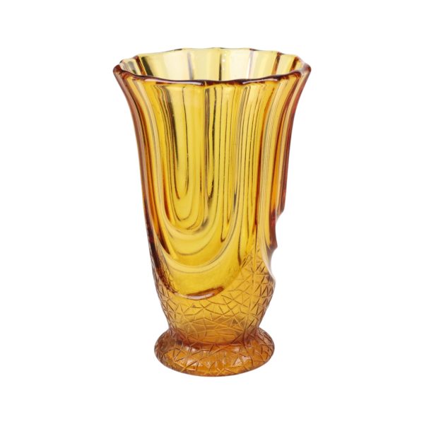 Amberkleurige Art Deco Vaas Luxor Scailmont Henri Heemskerk