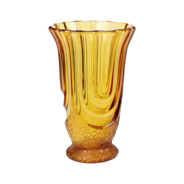 Amberkleurige Art Deco Vaas Luxor Scailmont Henri Heemskerk
