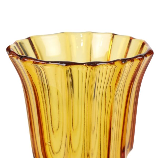 Amberkleurige Art Deco Vaas Luxor Scailmont Henri Heemskerk