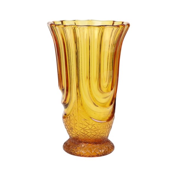 Amberkleurige Art Deco Vaas Luxor Scailmont Henri Heemskerk