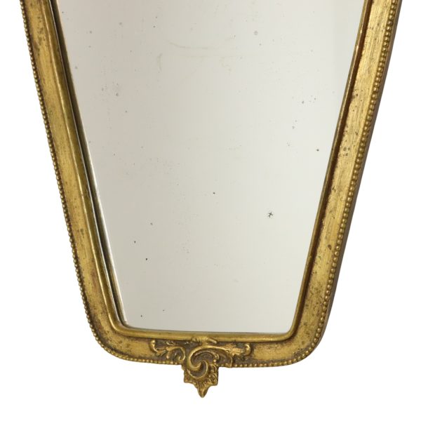 Kleine Franse Kuifspiegel Bladgoud Verguld Barok Stijl 44,5cm