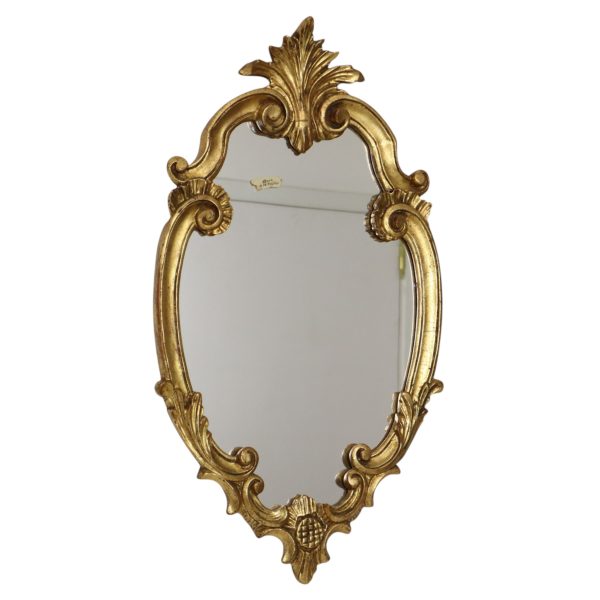 Franse Bladgoud Vergulde Kuifspiegel Barok Stijl 60cm