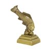 Vintage Zwaar Massief Brons Koi Karper Beeld 13cm