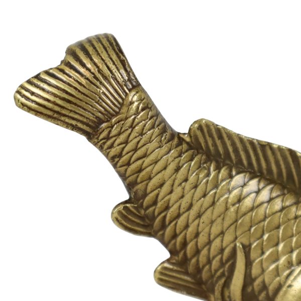 Vintage Zwaar Massief Brons Koi Karper Beeld 13cm