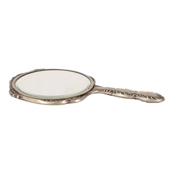Art Nouveau Stijl Handspiegel Metal Blanc Frankrijk Art Nouveau Stijl Handspiegel Metal Blanc Frankrijk