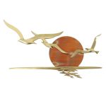 Mid Century Muur Decoratie Meeuwen Koper Messing Zon Bijan