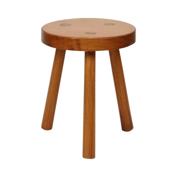 Vintage Houten Driepoot Kruk Melkkruk Rustieke Stijl