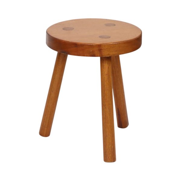 Vintage Houten Driepoot Kruk Melkkruk Rustieke Stijl